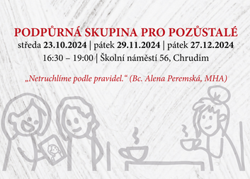 Podpůrná skupina pro pozůstalé v Chrudimi nabízí bezpečné místo pro sdílení a podporu